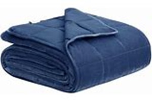 couverture en microfibre bleue